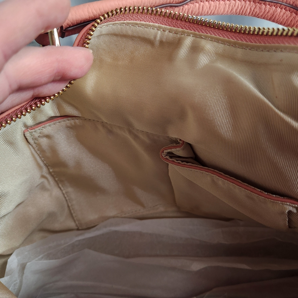 Ora Delphine Peach Leather Tote - Picture 9 of 13